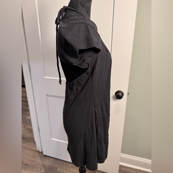 Free People Beach VIVI MINI DRESS Black Woman’s Small Beach Cover Up pockets - Picture 5 of 11
